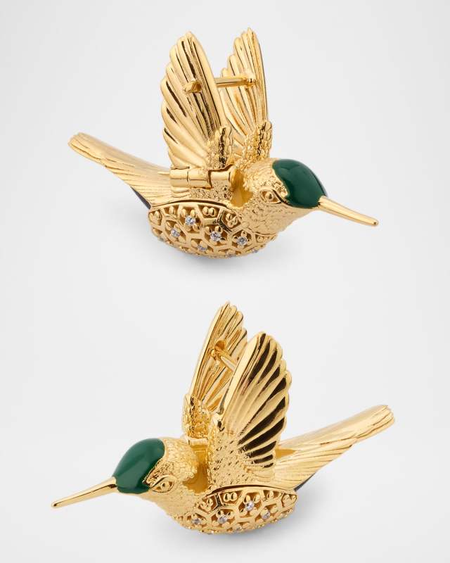 Colibri 18K Gold-Finish Sterling Silver Bird Earrings